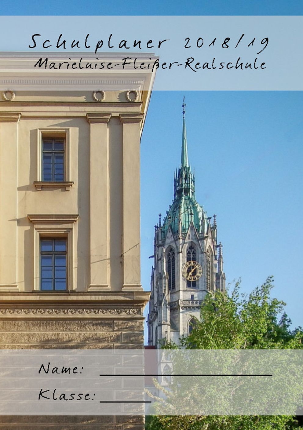 Cover des Schulplaners im Schuljahr 2018/2019